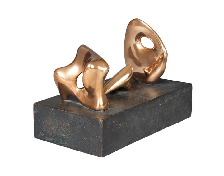 Three Piece Reclining Figure: Maquette No.2: Polished